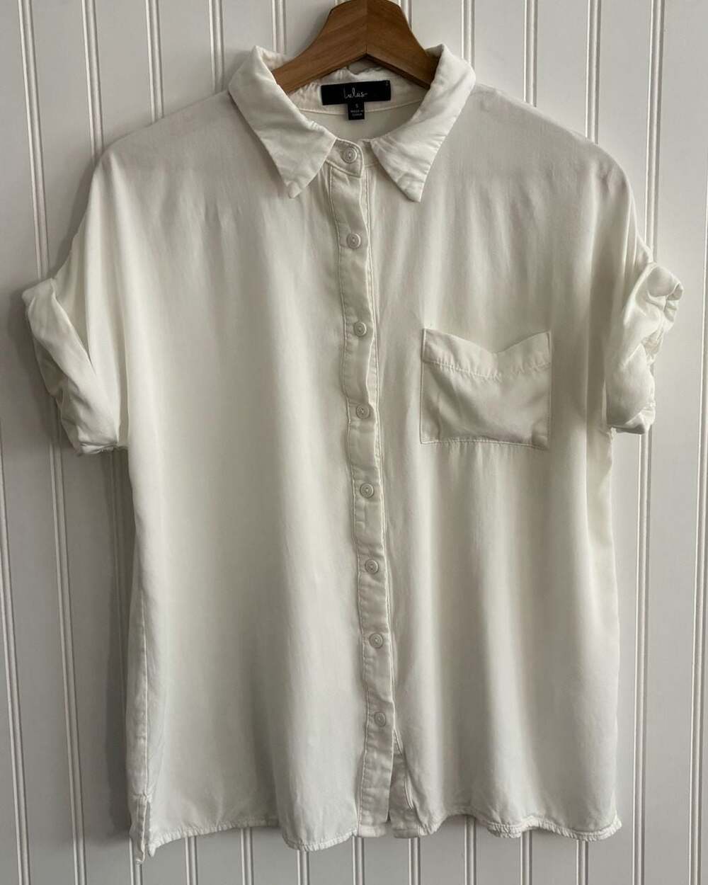 White Button-Up - Poplin Button-Up Top - Women's Button-Up -